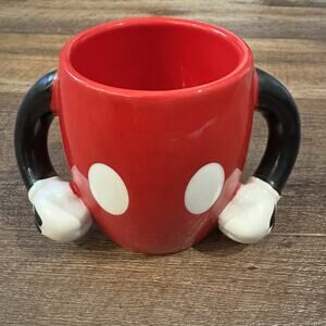 Disney Galerie Mickey Mouse Button Pants Coffee Mug Cup with 2 Arm Handles